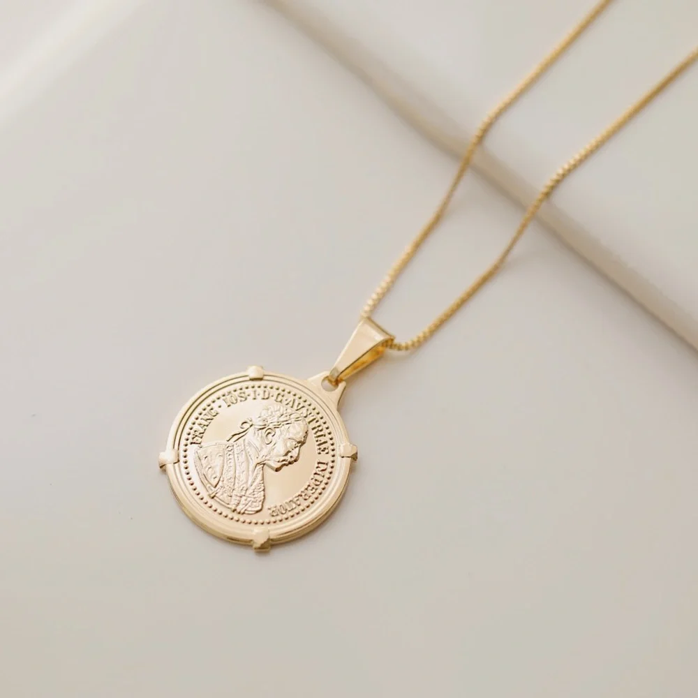 Gold Medallion Necklace - Picture 3 of 8